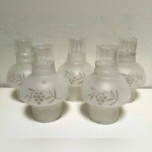 Frosted Grape Glass Chimney Lamp Set 5x Vintage Victorian Chimney Globe vintage